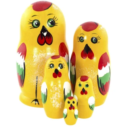 Σετ 5 μπαμπούσκες πουλάκια 10