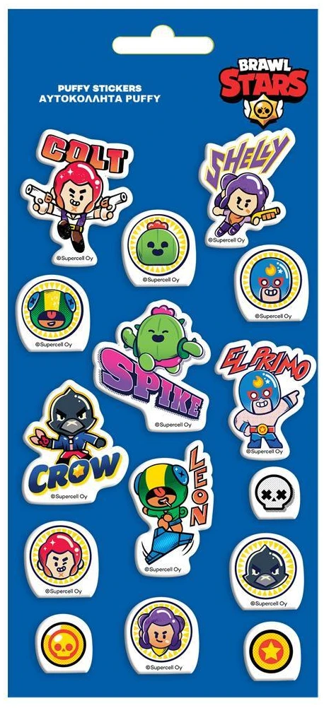 Αυτοκόλλητα Puffy 10X22 εκ. Brawl Stars