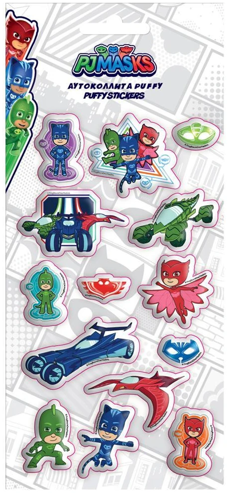 0484230 Αυτοκόλλητα PJ Masks Puffy 10x22 εκ. - Image 1