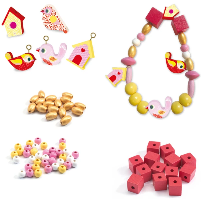 Djeco Κατασκευές Ξύλινων Κοσμημάτων 'Πουλάκια' - Image 2