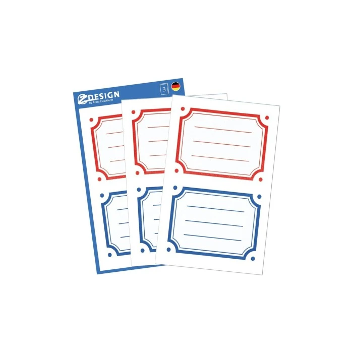 Ετικέτες Μπλε και Κόκκινο αυτοκόλλητες 3 Φύλλα Χ 2 - Image 2