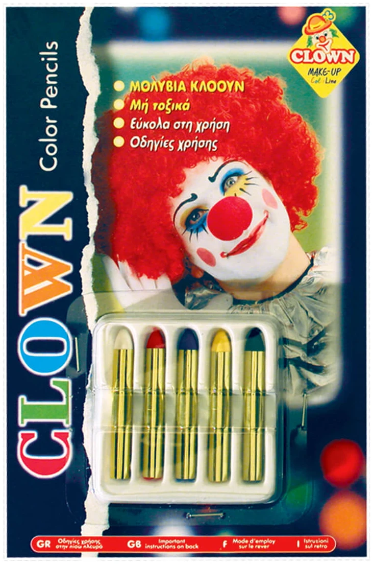 Αποκριάτικο Μακιγιάζ Κλόουν με 5 κραγιόνια