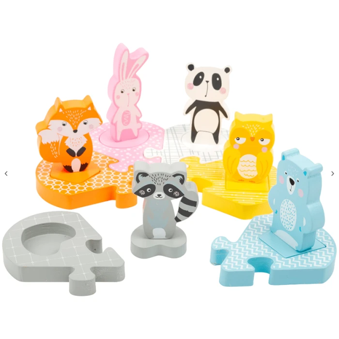 Ξύλινο παζλ 6 τεμ. με ζωάκια σφηνώματα - Image 2