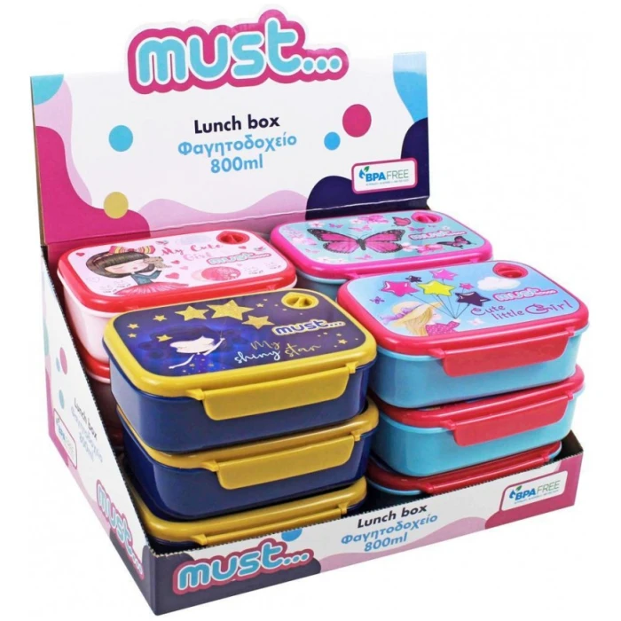 Φαγητοδοχείο Παιδικό 800ml για Κορίτσι σε 4 Σχέδια must (584557)