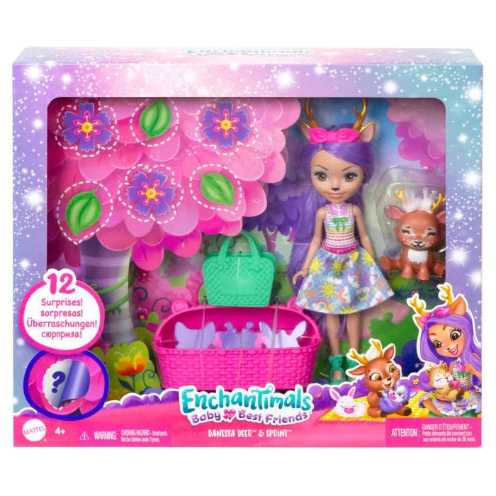 Enchantimals Baby Best Friends Κούκλα με φιλαράκια και εκπλήξεις MATTEL (HLK83)