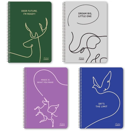 Line Τετράδιο Σπιράλ Wirelock A4/21Χ29 3Θ 90Φ/70gr LOGIGRAF (3123)