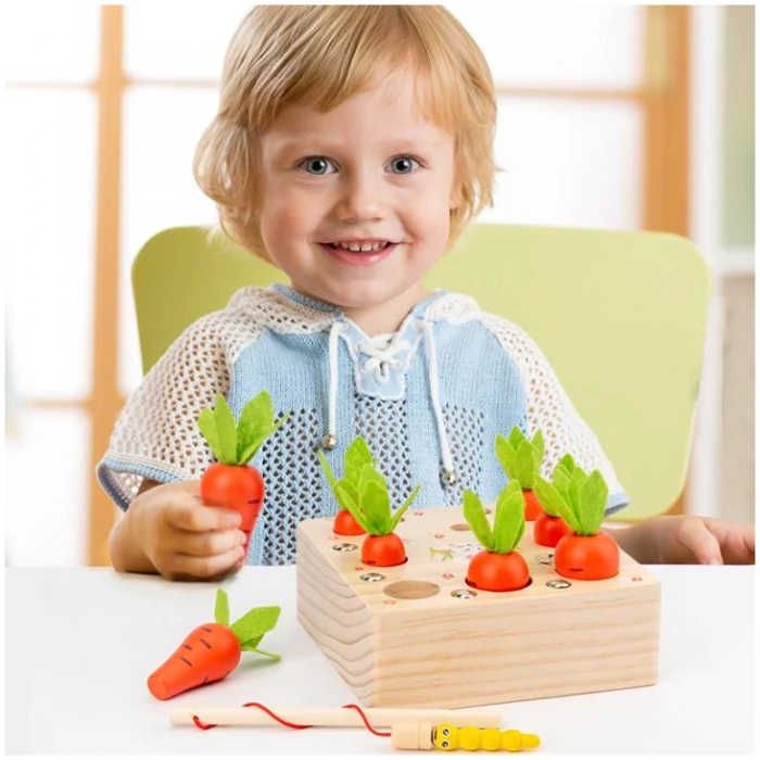 Ο Κήπος με τα Καρότα Ξύλινο Παιχνίδι Montessori Iso Trade (24745)