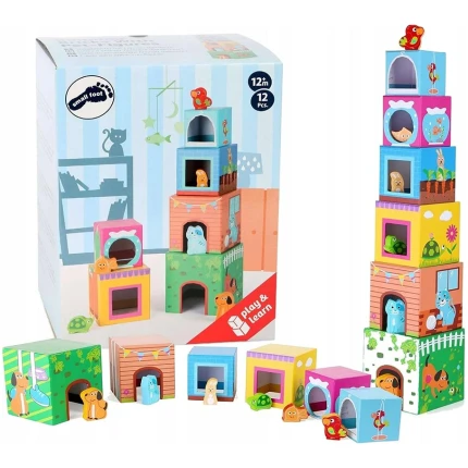 Κύβοι στοίβαξης με ζωάκια small FOOT (10044)