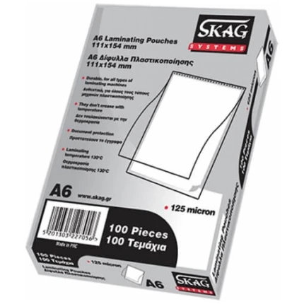 Δίφυλλα Πλαστικοποίησης A6 125mic 100Τεμ. SKAG (227056)
