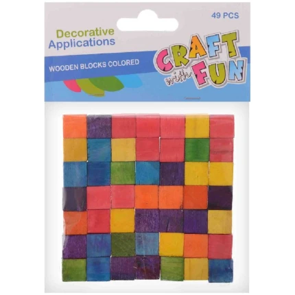 Ξύλινα Κυβάκια Χειροτεχνίας COLOR 49 τεμ. (291078)