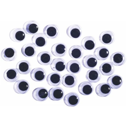 Ματάκια Μαύρα Κινητά Χειροτεχνίας 8mm 40τεμ (100-30-003)