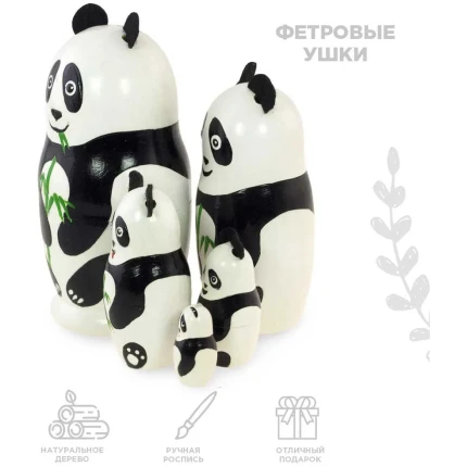 Σετ 5 Μπαμπούσκες Πάντα με Πυρογραφία 11,5 εκ. AZHNA (MZ5bw-03)