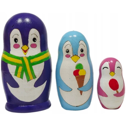 Σετ 3 Μπαμπούσκες Πιγκουίνος 11 εκ. AZHNA (MZ03-3-2)